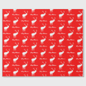 Classic Red Reindeer Elegant Christmas  Cadeaupapier (Vlak)