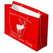 Classic Red Reindeer Elegant Christmas  Groot Cadeauzakje (Voorkant Gekanteld)