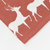 Classic Red Reindeer Pattern Fl Fleece Deken (Hoek)