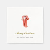 Classic Red Ribbon Holiday  Servet (Voorkant)