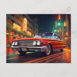 Classic Red Ride Cinematic Autos Briefkaarten