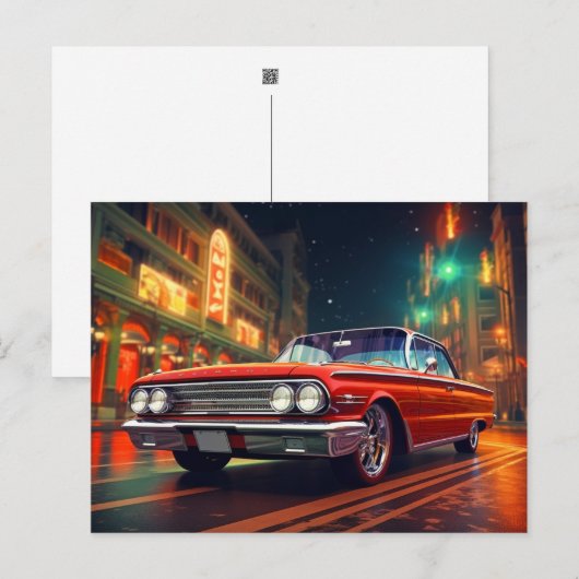 Classic Red Ride Cinematic Autos Briefkaarten (Voorkant / Achterkant)