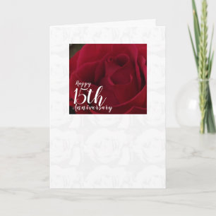 Classic Red Rose 15e bruiloft Jubileum Kaart