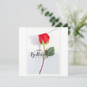 Classic Red Rose Birthday Flat Greeting Card Kaart (Staand voorkant)
