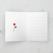 Classic Red Rose Birthday folded Greeting Card Kaart (Binnen)