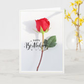 Classic Red Rose Birthday folded Greeting Card Kaart (Gele Bloem)
