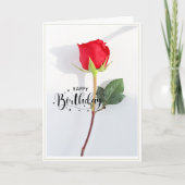Classic Red Rose Birthday folded Greeting Card Kaart (Voorkant)