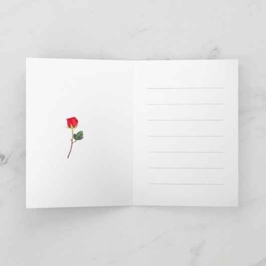 Classic Red Rose Birthday folded Greeting Card Kaart (Binnen)
