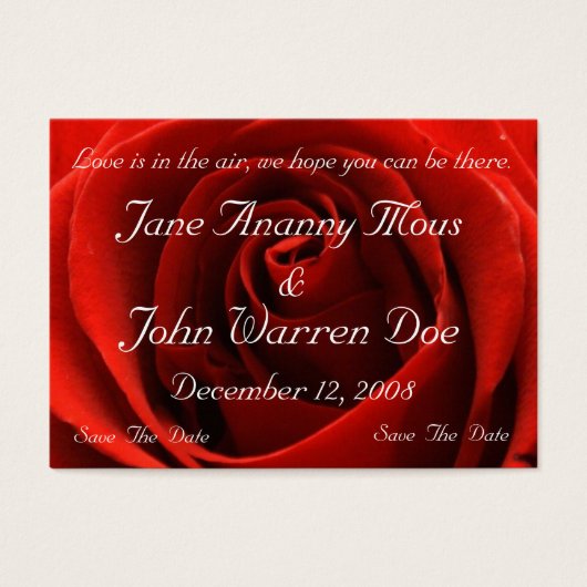 Classic Red Rose Save the Date Kaart (Voorkant)