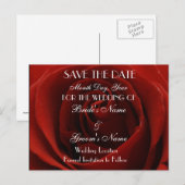 Classic Red Rose Save the Date Wedding Briefkaart (Voorkant / Achterkant)