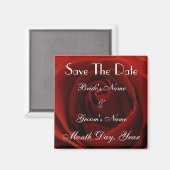 Classic Red Rose Save the Date Wedding Magnet (Voorkant / Achterkant)