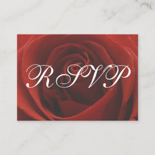 Classic Red Rose Wedding RSVP Response Kaart