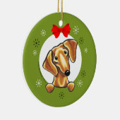 Classic Red Smooth Dachshund Keramisch Ornament (Rechts)