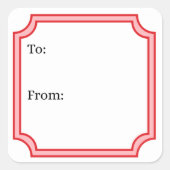 Classic Red Square Sticker (Voorkant)