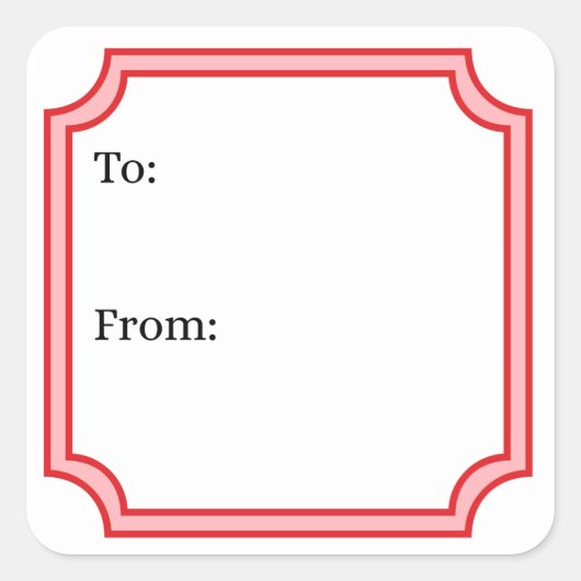 Classic Red Square Sticker (Voorkant)