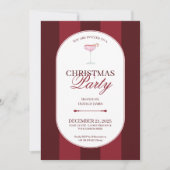 Classic red stripe Christmas Invitation Kaart (Voorkant)