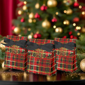 Classic Red Tartan 'Merry Christmas' Favor Boxes Bedankdoosjes