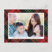 Classic Red Tartan Plaid Lijst vakantiefoto Briefkaart (Voorkant)