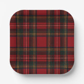 Classic Red Tartan Plaid Pattern Plate Papieren Bordje (Voorkant)