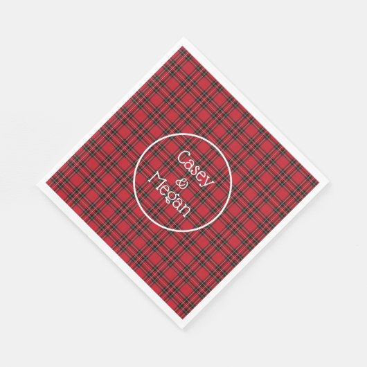 Classic Red Tartan Pset Paper Napkin Servet (Hoek)
