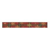 Classic Red Tartan with Golden Snowflakes Grosgrain Lint (Voorkant)