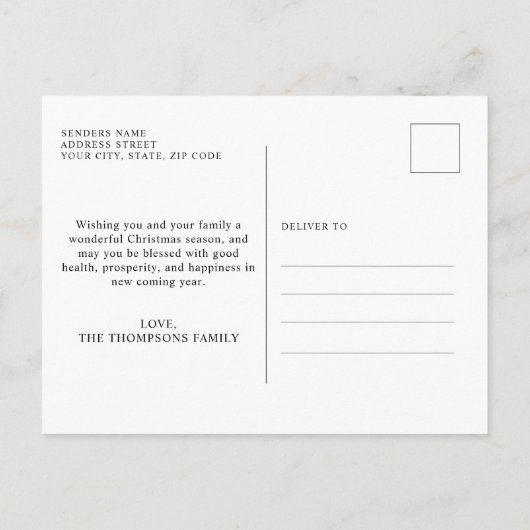 Classic Red Tis the Season Photo met kerstfeestdag Briefkaart (Achterkant)