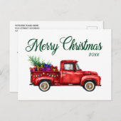 Classic Red Truck Tree cadeau voor prettig kerstja Briefkaart (Voorkant / Achterkant)