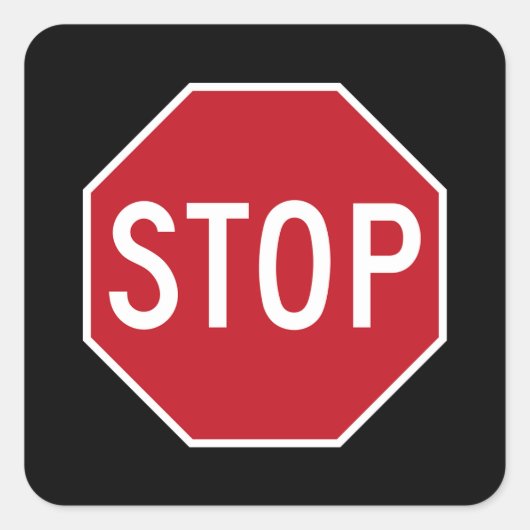 Classic Red USA stopteken weg zwarte Stickers (Voorkant)