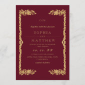 Classic Red Wedding Photo Invitation Kaart (Voorkant)