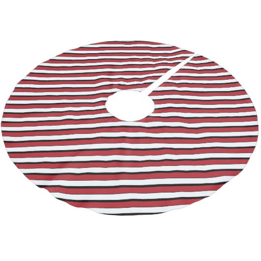 Classic Red White Black Stripe Kerstboom Rok (Gekanteld)