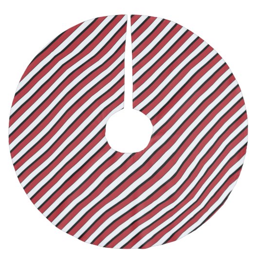 Classic Red White Black Stripe Kerstboom Rok (Voorkant)