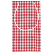 Classic Red & White Buffalo Check Gingham Pattern Klein Cadeauzakje (Achterkant)