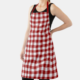 Classic Red White Gingham Check Patroon Schort