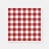 Classic Red White Gingham Check Patroon Servet (Voorkant)