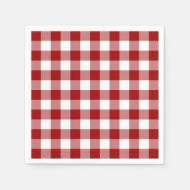 Classic Red White Gingham Check Patroon Servet