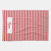 Classic Red & White Gingham | Personalized Name Theedoek (Horizontaal)