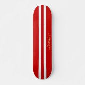 Classic Red White Gold Monogram racestripes Persoonlijk Skateboard (Voorkant)