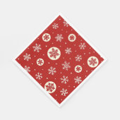 Classic Red & White Snowflakes Christmas Holiday Servet (Hoek)