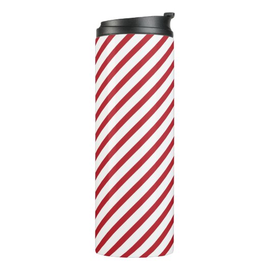 Classic Red White Stripe Thermal Tumbler for Styli Thermosbeker (Gedraaid links)