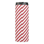 Classic Red White Stripe Thermal Tumbler for Styli Thermosbeker (Achterkant)