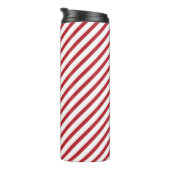 Classic Red White Stripe Thermal Tumbler for Styli Thermosbeker (Geroteerd rechts)