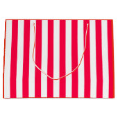 Classic Red White Striped Sjabloon met kerstmis Groot Cadeauzakje (Voorkant)