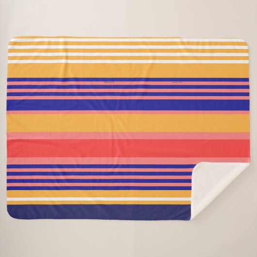 CLASSIC RED YELLOW BLUE STRIPES SHERPA DEKEN (Voorkant (horizontaal))