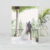 Classic Regency Blue Cameo Wedding Photo Bedankkaart (Staand voorkant)