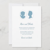 Classic Regency Blue Cameo Wedding Photo Bedankkaart (Achterkant)
