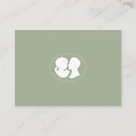 Classic Regency Green Cameo Wedding Accommodations Informatiekaartje (Achterkant)