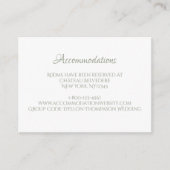 Classic Regency Green Cameo Wedding Accommodations Informatiekaartje (Voorkant)