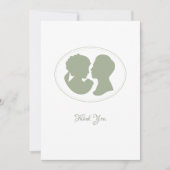 Classic Regency Green Cameo Wedding Bedankkaart (Voorkant)