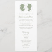 Classic Regency Green Cameo Wedding Ceremony Programmakaart (Voorkant)