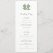 Classic Regency Green Cameo Wedding Ceremony Programmakaart (Achterkant)